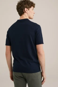 katoenen polo met structuur