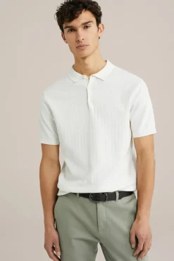 katoenen polo met structuur