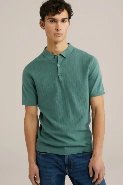 katoenen polo met structuur
