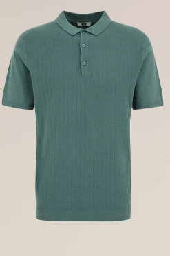 katoenen polo met structuur