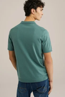 katoenen polo met structuur