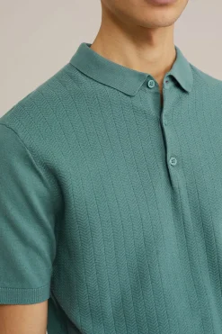 katoenen polo met structuur