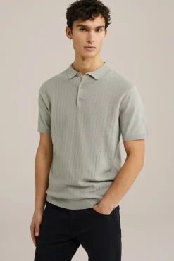 katoenen polo met structuur