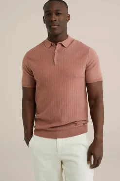 katoenen polo met structuur