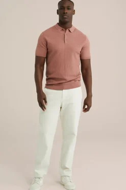 katoenen polo met structuur