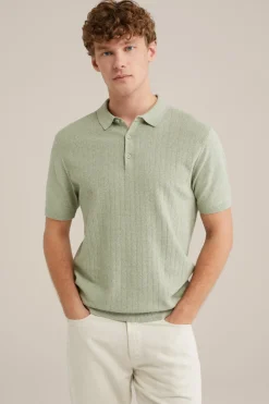 katoenen polo met structuur