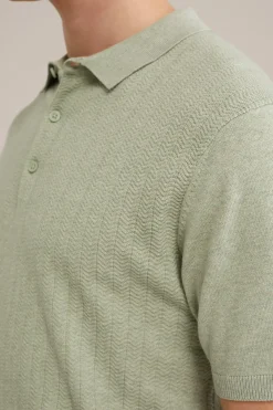 katoenen polo met structuur