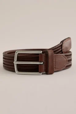 leren riem met gevlochten patroon