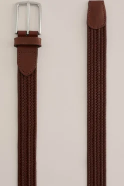 leren riem met gevlochten patroon