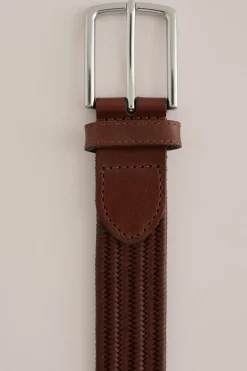 leren riem met gevlochten patroon