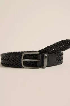 leren riem met gevlochten patroon