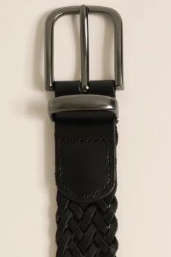 leren riem met gevlochten patroon