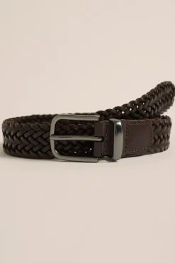 leren riem met gevlochten patroon
