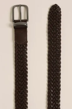 leren riem met gevlochten patroon