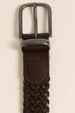leren riem met gevlochten patroon