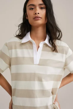 loose fit polo met streep