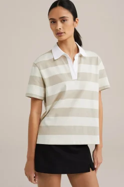 loose fit polo met streep
