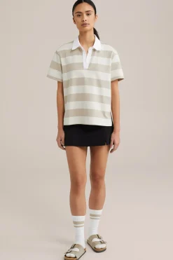 loose fit polo met streep