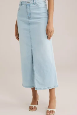 maxi denim rok