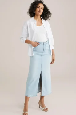 maxi denim rok