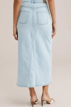maxi denim rok