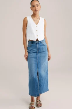 maxi denim rok
