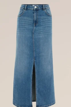 maxi denim rok