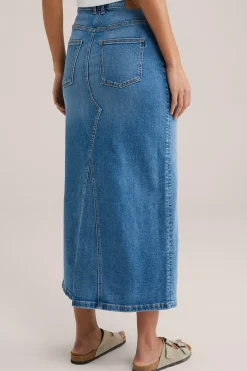 maxi denim rok