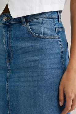 maxi denim rok