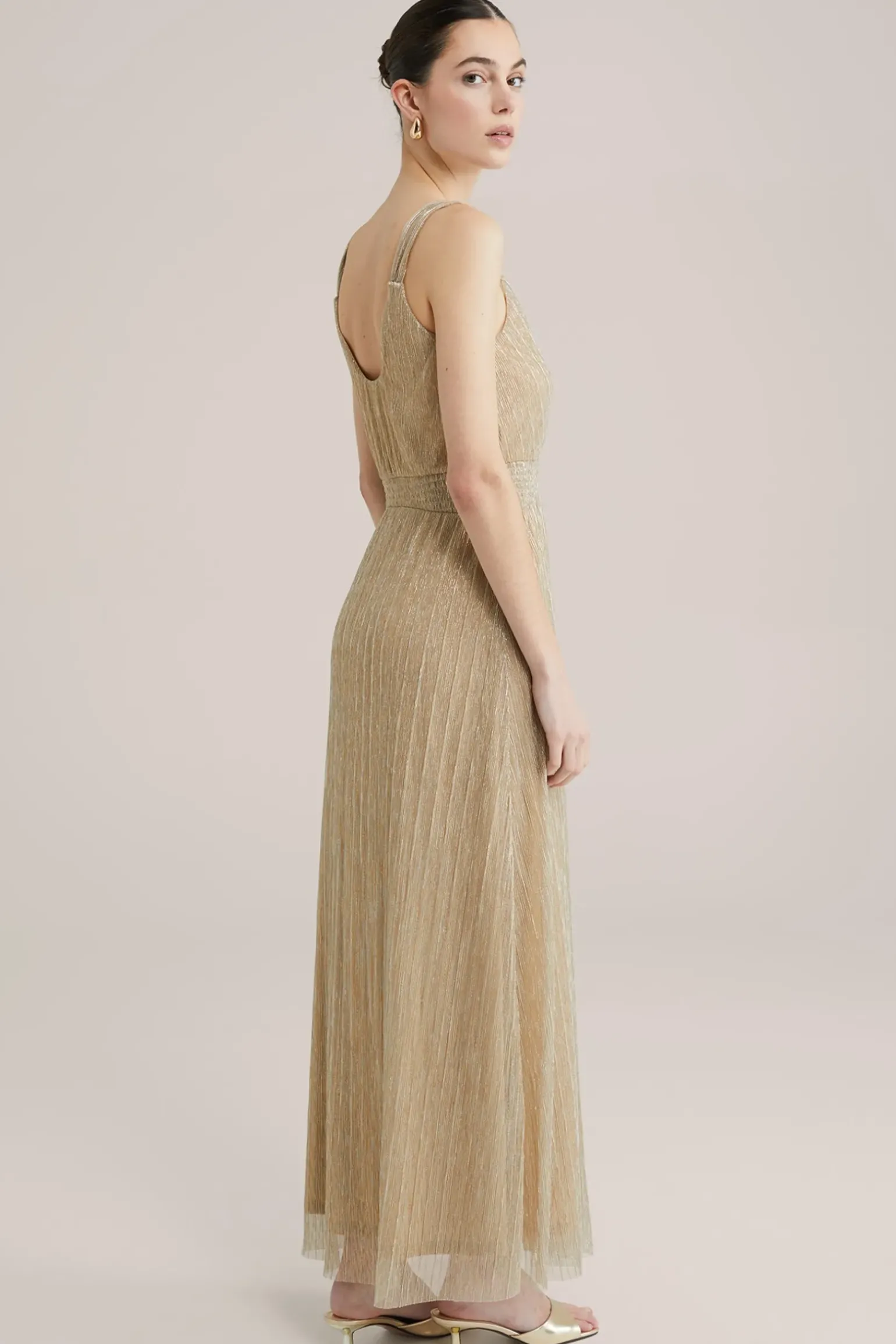 Maxi jurk met glittergaren