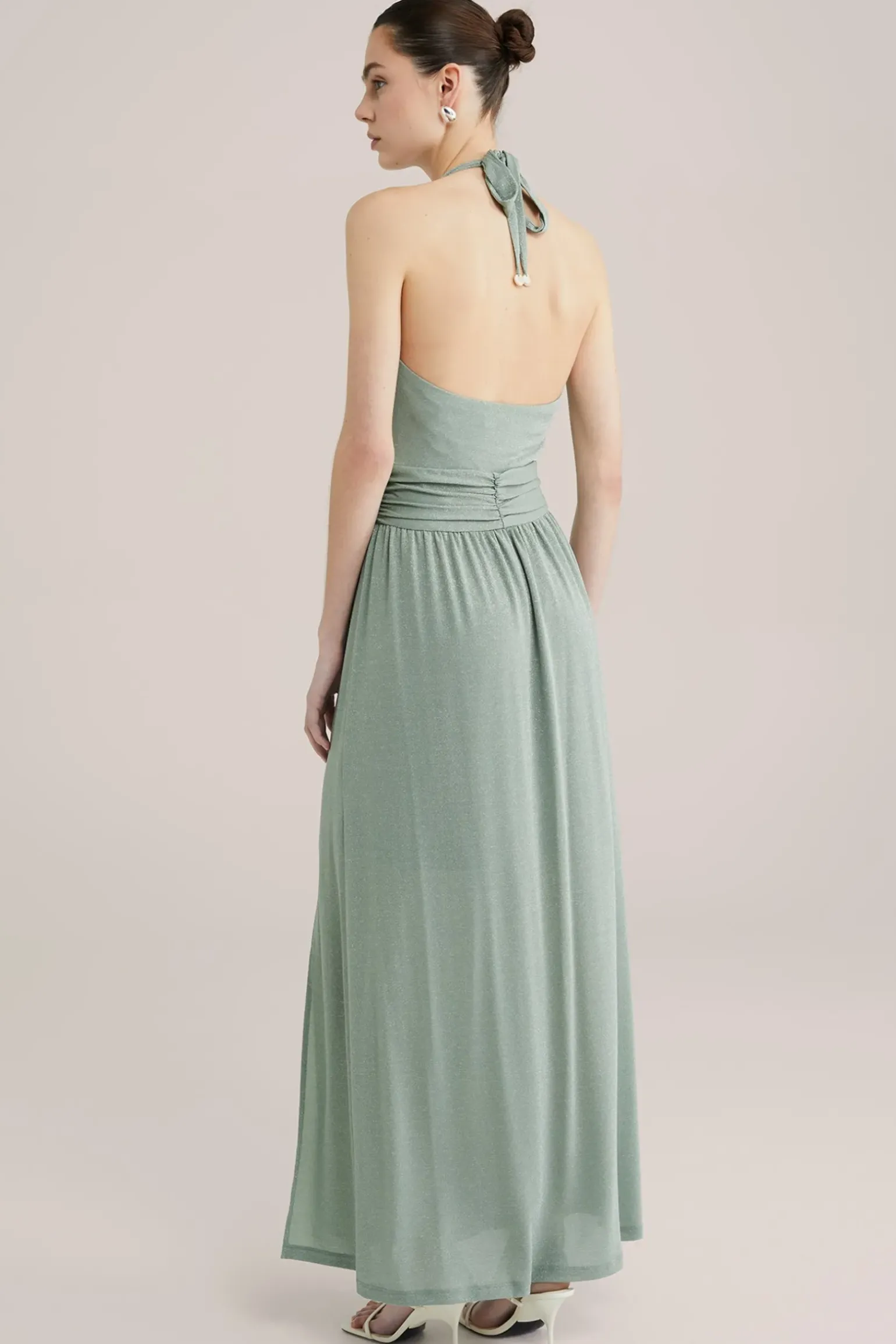 maxi jurk met glittergaren
