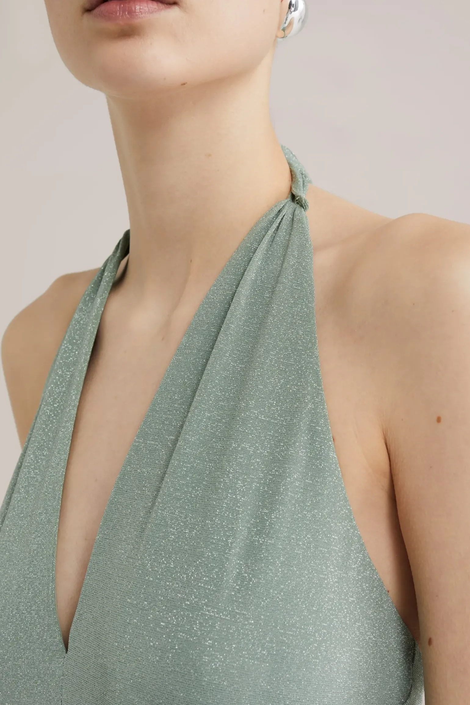 maxi jurk met glittergaren