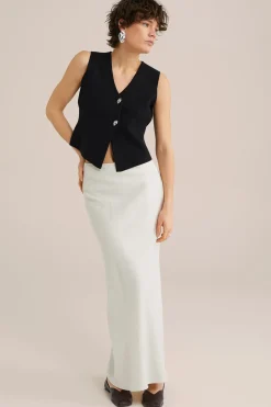 maxi rok met satijnen look