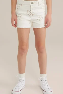 Meisje denim short met dessin
