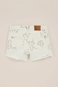 Meisje denim short met dessin