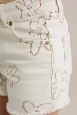 Meisje denim short met dessin