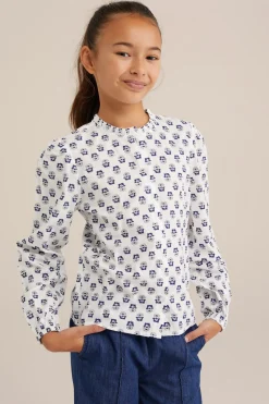 Meisjes blouse met dessin
