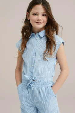 Meisjes blouse met knoop detail