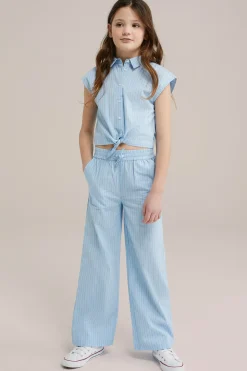 Meisjes blouse met knoop detail