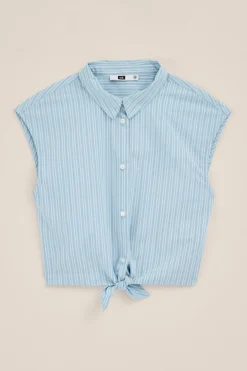 Meisjes blouse met knoop detail