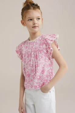 Meisjes blouse met ruches