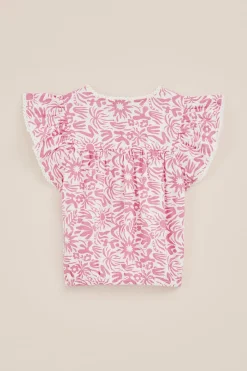Meisjes blouse met ruches