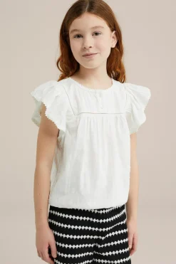Meisjes blouse met ruches