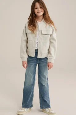 Meisjes bomberjack met wollen look