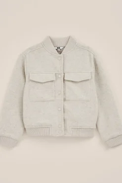 Meisjes bomberjack met wollen look