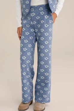 Meisjes broek met jacquard-dessin