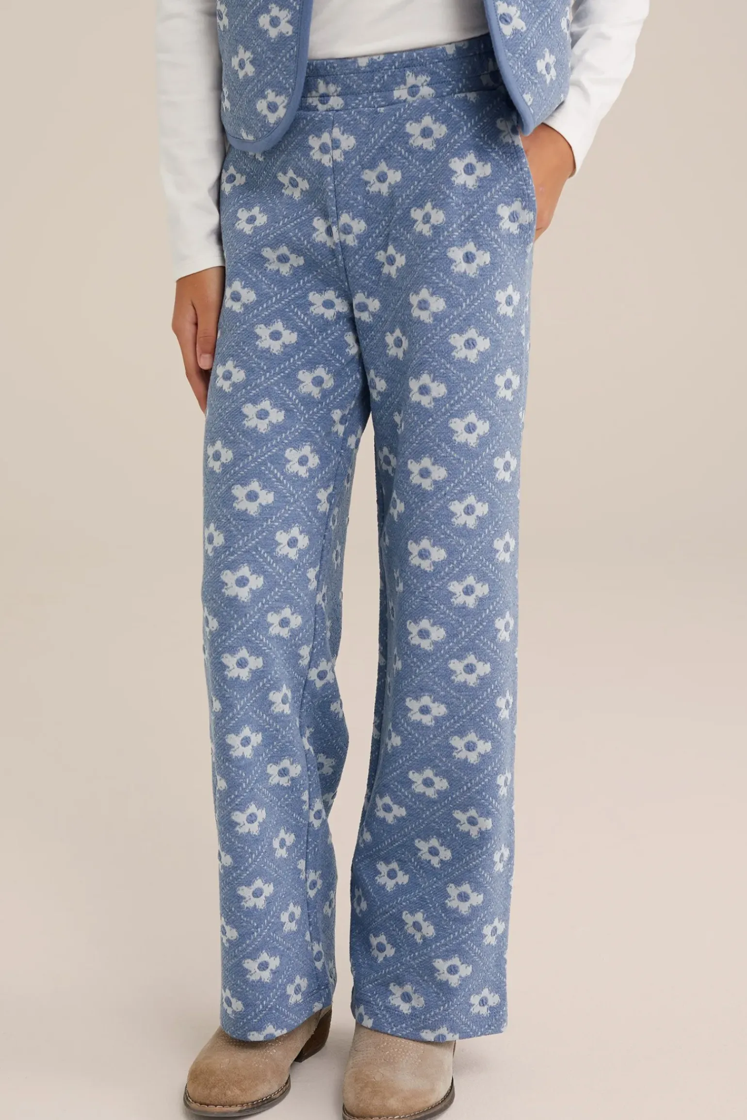 Meisjes broek met jacquard-dessin