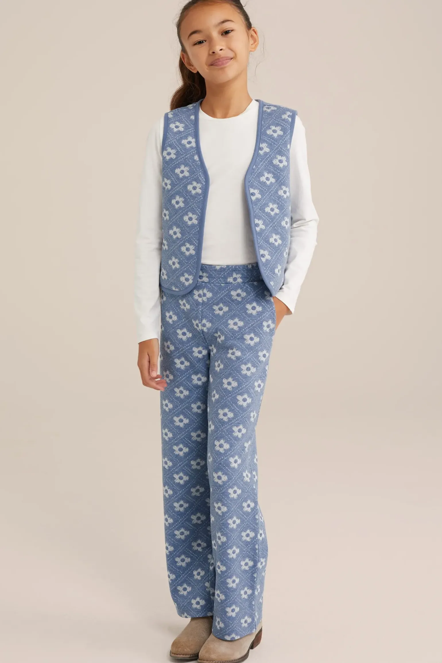 Meisjes broek met jacquard-dessin