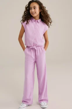 Meisjes broek van linnenmix