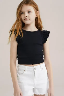 Meisjes cropped top met ruches